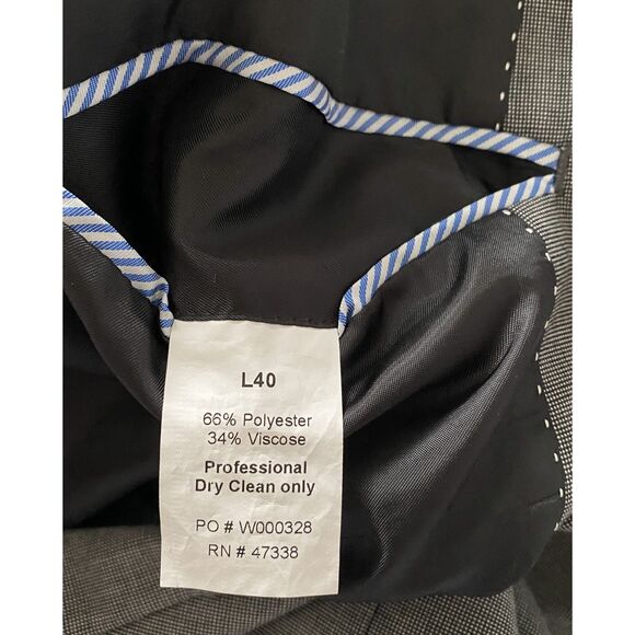 Tommy Hilfiger Gray Check 2-Piece Suit Jacket & Pants for Men Classic Fit Sz L40 - Picture 7 of 13